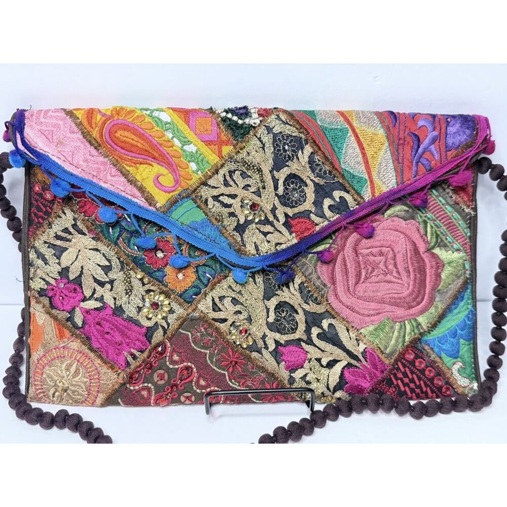 Aria Maniadis Patchwork Boho Crossbody Bag Handmade Crete Greece - Picture 9 of 9
